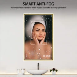 Fogless, Dimmable, Color Temperature Adjustable LED Mirror, Brush Gold, 24x36 17 Fogless, Dimmable, Color Temperature Adjustable LED Mirror, Brush Gold, 24x36 -Warm Bathroom 231110000e500577 6955 w800 h800 b0 p0