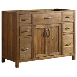 Warm Bathroom 34 Bryson 48" Single Bathroom Vanity Cabinet Base Only In Walnut With Top