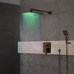 Oil Rubbed Bronze Shower System With Shower Head And Hand Shower, 16" -Warm Bathroom 24018b580e73fcc0 1477 w800 h800 b0 p0