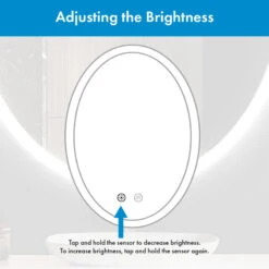 Ellipse Oval Dimmable LED Mirror With Defogger, 24"x36"x1.75" 8 Ellipse Oval Dimmable LED Mirror With Defogger, 24"x36"x1.75" -Warm Bathroom 243132cd0140ae8a 8145 w800 h800 b0 p0