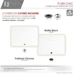 STYLISH 20" Porcelain Rectangular Undermount Bathroom Sink With Overflow -Warm Bathroom 2501a049004398a8 5821 w800 h800 b1 p0