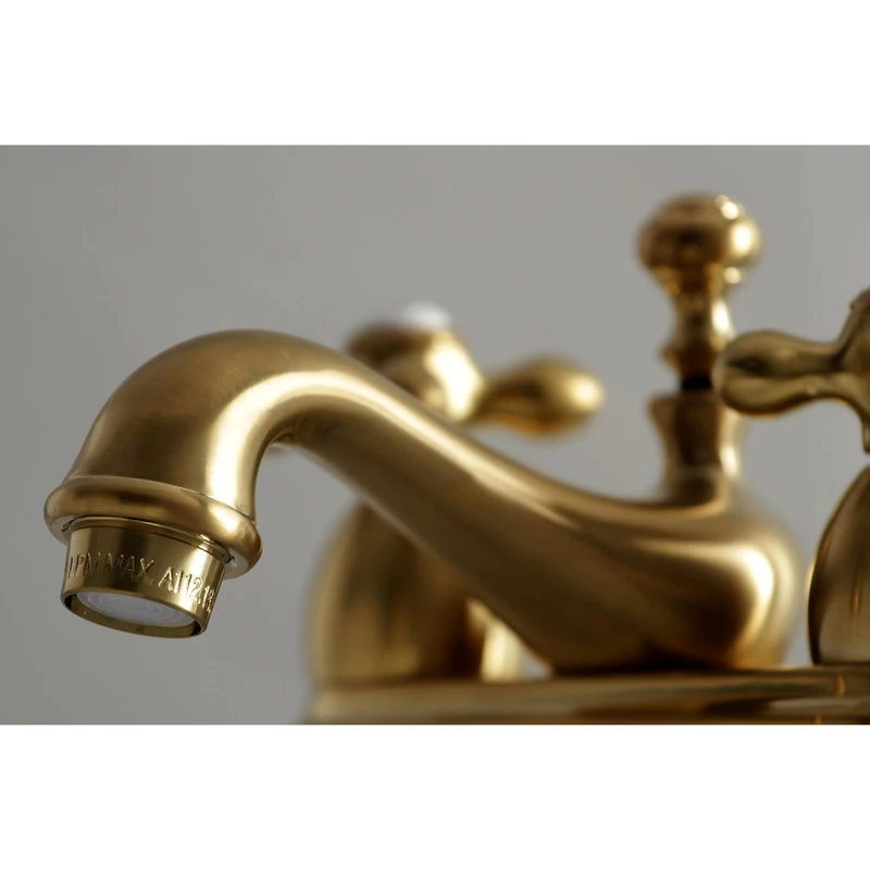 Kingston Brass 4" Centerset Bathroom Faucet, Brushed Brass 5 Kingston Brass 4" Centerset Bathroom Faucet, Brushed Brass - Image 5