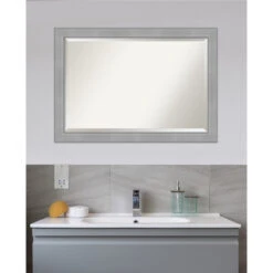 Vista Brushed Nickel Beveled Bathroom Wall Mirror - 40.25 X 28.25 In. -Warm Bathroom 2531833e0ec6db51 6848 w800 h800 b0 p0