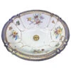Hand Painted Sink "Floral Chinoiseries" Burnished Gold On Sienna Small Drop-in