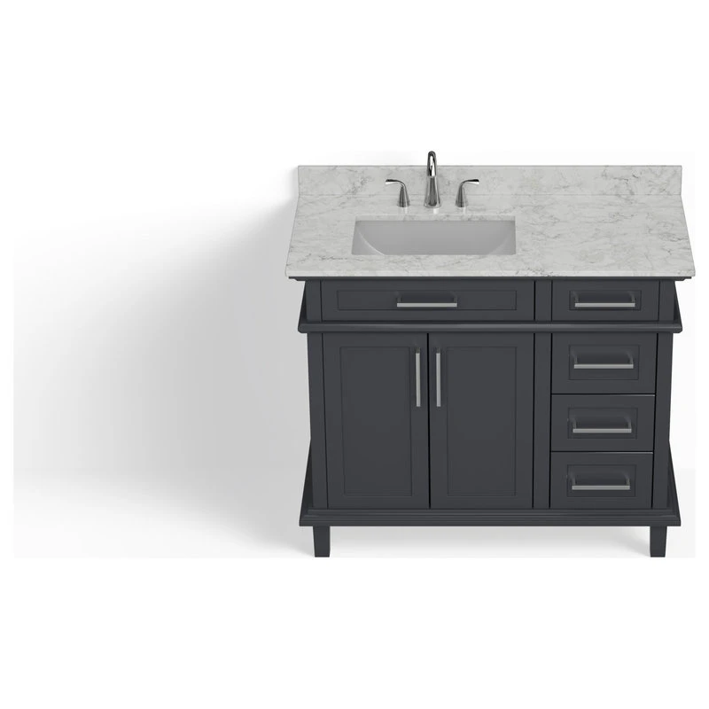 The Helm Bathroom Vanity, Gray, 42", Single Sink, Freestanding 13 The Helm Bathroom Vanity, Gray, 42", Single Sink, Freestanding - Image 13