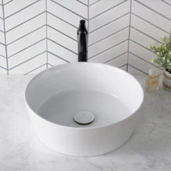 Kraus KCV-205G Viva 15-3/4" Circular Vitreous China Vessel - White -Warm Bathroom 2691b0c30fbf6056 2137 w800 h800 b0 p0