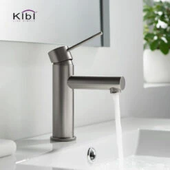 Circular X Brass Single Hole Bathroom Faucet KBF1010, Brush Nickel, With Drain -Warm Bathroom 26a1bf700f1c531e 4296 w800 h800 b0 p0