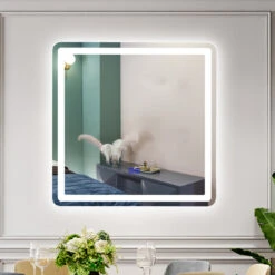 CHLOE Lighting SPECULO Back Lit LED Mirror 6000K, Daylight White, 30" -Warm Bathroom 270145f100a2ab37 5597 w800 h800 b0 p0