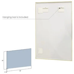 Sassi Rectangle Bathroom/Vanity Aluminum Framed Wall Mirror, Brushed Gold, 48" -Warm Bathroom 272158bb028610df 4762 w800 h800 b1 p0
