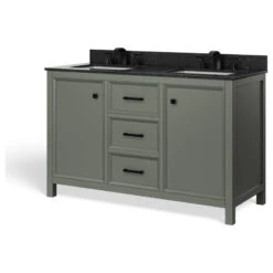 Woodruff Bath Vanity, Double Sink, 54", Pewter Green, Freestanding -Warm Bathroom 27415c0203d044be 6451 w800 h800 b1 p0