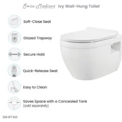 Ivy Wall Hung Elongated Toilet Bowl 0.8/1.28 GPF Dual Flush, Glossy White 21 Ivy Wall Hung Elongated Toilet Bowl 0.8/1.28 GPF Dual Flush, Glossy White -Warm Bathroom 275199890226209f 6154 w800 h800 b1 p0