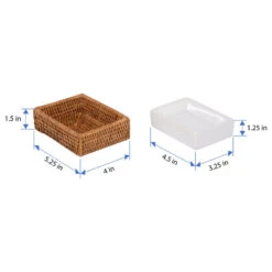 La Jolla Rattan Rectangular Soap Dish, Honey Brown -Warm Bathroom 276168870e94c49f 6512 w800 h800 b1 p0