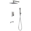 LED Brushed Nickel Shower Set 8" Rain Shower & Tub Spout Shower Combo Set, 10"