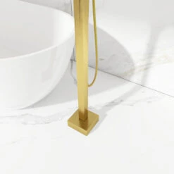Freestanding Tub Shower Claw Foot Faucet With Handheld Spout, Gold 14 Freestanding Tub Shower Claw Foot Faucet With Handheld Spout, Gold -Warm Bathroom 27f1a3a402f070f1 5055 w800 h800 b0 p0