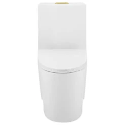 St. Tropez Elongated Toilet, Dual Flush, Glossy White With Gold Hardware -Warm Bathroom 2841973903583a6f 8357 w800 h800 b1 p0