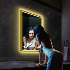 Fogless, Dimmable, Color Temperature Adjustable LED Mirror, Brush Gold, 24x36 22 Fogless, Dimmable, Color Temperature Adjustable LED Mirror, Brush Gold, 24x36 -Warm Bathroom 28812542012d5a04 6955 w800 h800 b0 p0