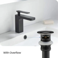 Pop-Up Drain Stopper With Overflow KPW100, Matte Black -Warm Bathroom 28a199e40233f4d8 2935 w800 h800 b0 p0