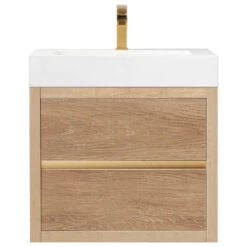 Palencia Wall-Mount Floating Bath Vanity, 24" Single Sink, No Mirror