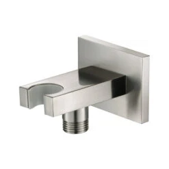Isenberg HS8006 - Square Wall Supply Elbow With Holder Combo, Brushed Nickel
