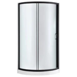 Ove Decors Breeze 32 Shower Kit, Frosted Glass Walls And Base, Black