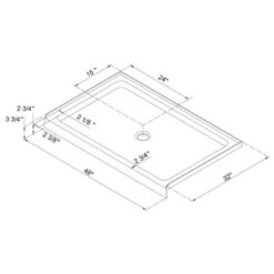 DreamLine SlimLine 32"x48" Single Threshold Shower Base, Black Finish -Warm Bathroom 2a115c6402ffe54a 7851 w800 h800 b1 p0