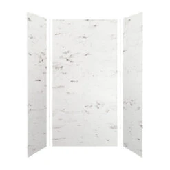 Transolid SaraMar 36"x36"x72" 3-Piece Shower Wall Kit, White Venito Velvet