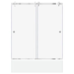 57 1/2-60"Wx62"H Bypass Sliding Bathtub Door ULTRA-H, Chrome