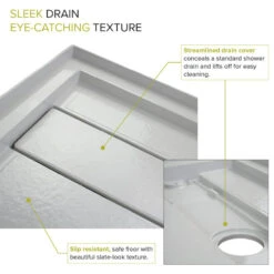 Transolid Linear 60"x30" Shower Base With Left Hand Drain, Gray -Warm Bathroom 2a41b42c0f241ee4 0130 w800 h800 b1 p0