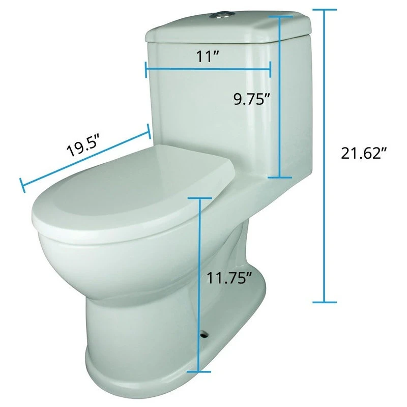 One Piece Toilet In White For Children With Push-button Flush 11 3/4" Height 5 One Piece Toilet In White For Children With Push-button Flush 11 3/4" Height - Image 5