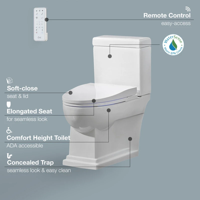OVE Decors Nova Classic Smart Bidet Elongated Toilet 3 OVE Decors Nova Classic Smart Bidet Elongated Toilet - Image 3