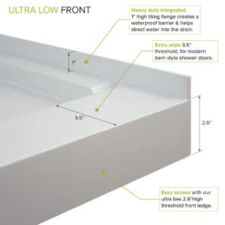 Transolid Linear 60"x30" Shower Base With Left Hand Drain, Gray -Warm Bathroom 2b61beec0f241ee3 0130 w800 h800 b0 p0