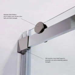 Rovigo 60" W X 76" H Single Sliding Frameless Shower Door, Matt Black -Warm Bathroom 2b715c79009c461d 4866 w800 h800 b0 p0