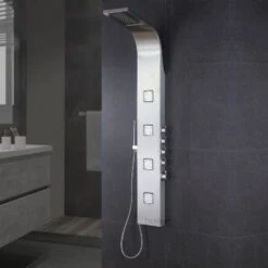 Luxier 59" Shower Panel System With Rainfall Waterfall Shower Head Hand Shower -Warm Bathroom 2b81274a0218177c 7195 w800 h800 b0 p0