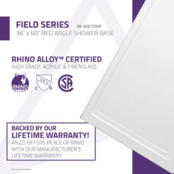 ANZZI Field 36 In. X 60 In. Double Threshold Shower Base In White -Warm Bathroom 2bb139e30c65ed6b 2762 w800 h800 b0 p0