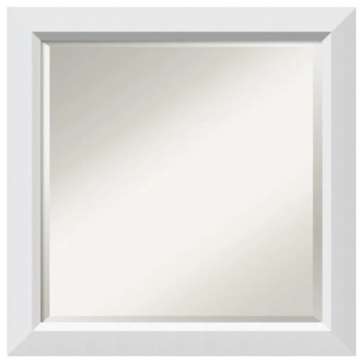 Blanco White Beveled Wood Bathroom Wall Mirror - 23.5 X 23.5 In. 1 Blanco White Beveled Wood Bathroom Wall Mirror - 23.5 X 23.5 In. -Warm Bathroom 2bb1c3df0ca63b30 6583 w800 h800 b1 p0