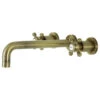 KS8023BX Two-Handle Wall Mount Tub Faucet, Antique Brass