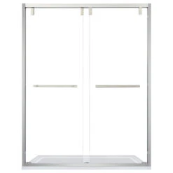 Brescia 60" W X 76" H Double Sliding Framed Shower Door, Polished Chrome