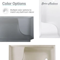 Aquatique 60"x32" Shower Base With Left Hand Drain, Biscuit -Warm Bathroom 2d51384c0f22eda9 9530 w800 h800 b0 p0