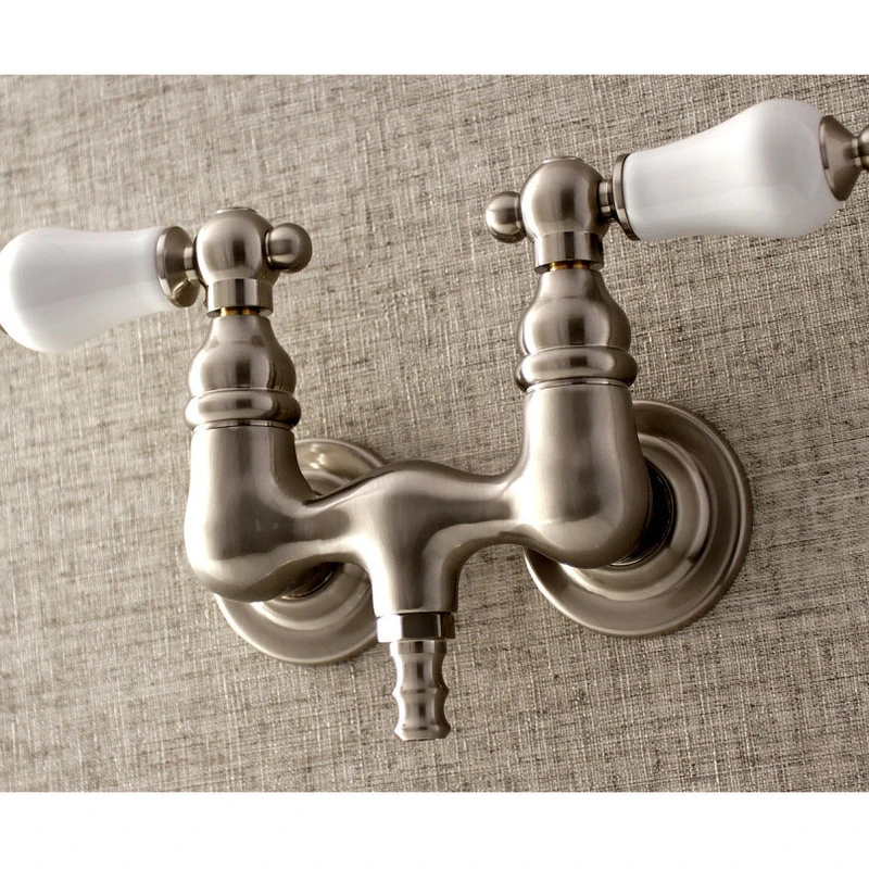 Aqua Vintage 3-3/8" Wall Mount Tub Faucet, Brushed Nickel 3 Aqua Vintage 3-3/8" Wall Mount Tub Faucet, Brushed Nickel - Image 3