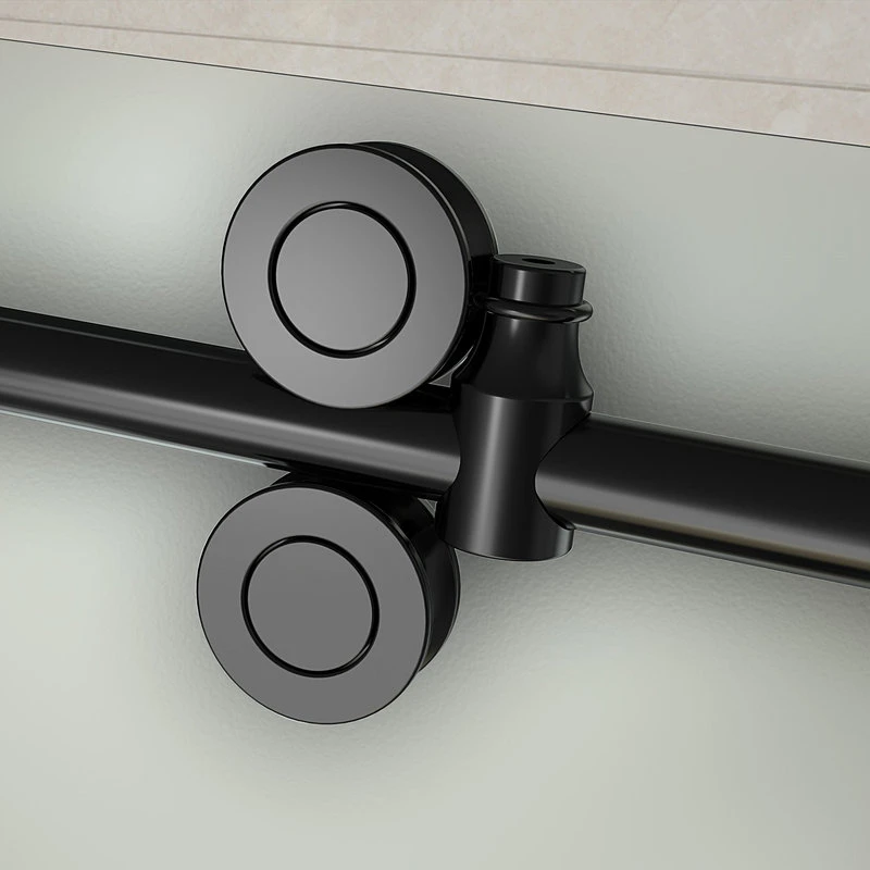 Langham Frameless Sliding Shower Door, Frosted, Oil-Rubbed Bronze, 48"x75" 3 Langham Frameless Sliding Shower Door, Frosted, Oil-Rubbed Bronze, 48"x75" - Image 3