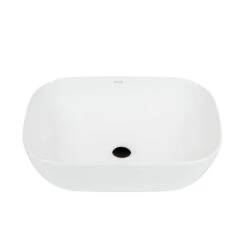 ELANTI EC1801 Porcelain Rectangular Vessel Sink, White