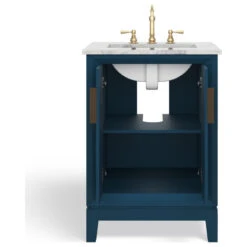 The Ezra Bathroom Vanity, Single Sink, 24", Monarch Blue, Freestanding -Warm Bathroom 2e715bc403d04709 4340 w800 h800 b1 p0