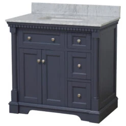 Sydney 36" Bathroom Vanity, Marine Gray, Carrara Marble 9 Sydney 36" Bathroom Vanity, Marine Gray, Carrara Marble -Warm Bathroom 2e9154620262dade 4509 w800 h800 b1 p0