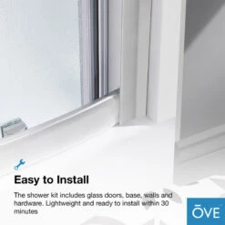 Ove Decors Breeze 36 Shower Kit, Frosted Glass Walls And Base, Satin Nickel -Warm Bathroom 2e91900b0239efb2 6937 w800 h800 b0 p0