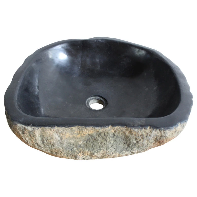 Rustic Natural Basalt Unique Bathroom Vessel Sink, 16-23 Inch, Natural Stone 3 Rustic Natural Basalt Unique Bathroom Vessel Sink, 16-23 Inch, Natural Stone - Image 3