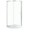 Ove Decors Breeze 34 Shower Kit, Clear Glass Panels And Base, Satin Nickel
