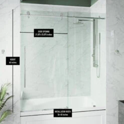 VIGO Elan Frameless Sliding Bathtub Door In Chrome -Warm Bathroom 2ec1fbd401811274 9677 w800 h800 b0 p0