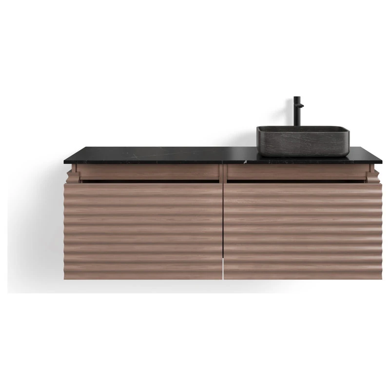 Accordion Bath Vanity, Single Sink 60", Chestnut Oak, Wall Mounted, Right Sink 12 Accordion Bath Vanity, Single Sink 60", Chestnut Oak, Wall Mounted, Right Sink - Image 12