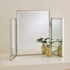 Glam Silver Frame Folding Vanity Mirror Table Top Triple Double Side Portable -Warm Bathroom 2f5147920ea2c07a 0726 w800 h800 b0 p0
