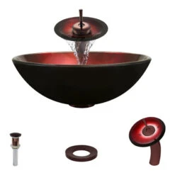607 Vessel Sink, Oil Rubbed Bronze, Waterfall Faucet
